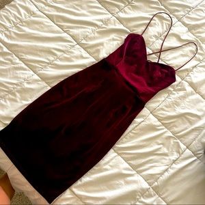 Maroon velvet dress